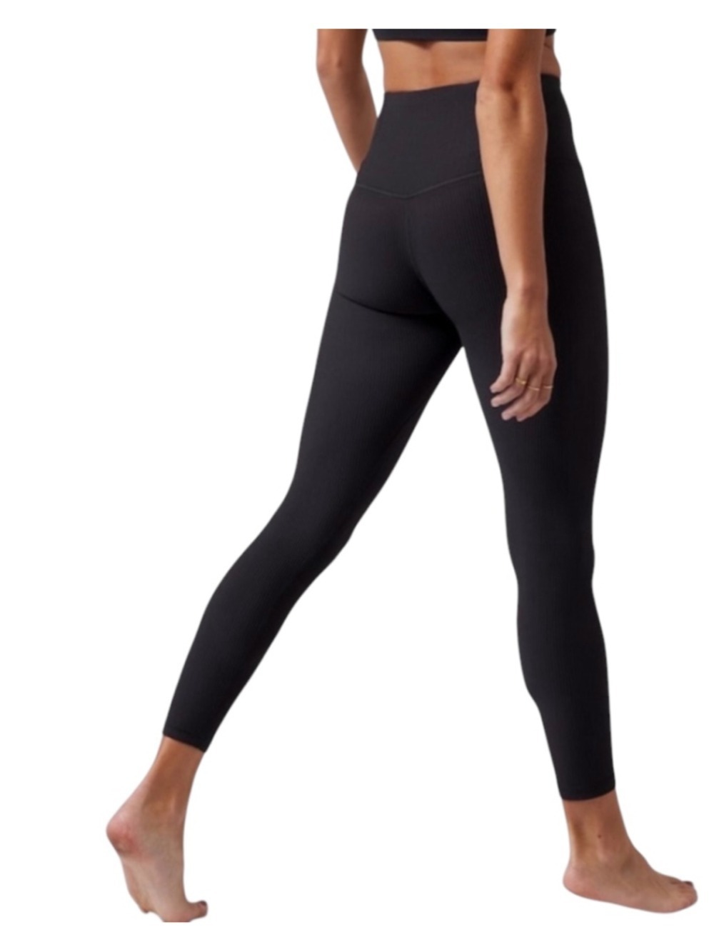 Athleta Black Elation Rib Legging Yoga Athleisure Fitness Pant Size XS